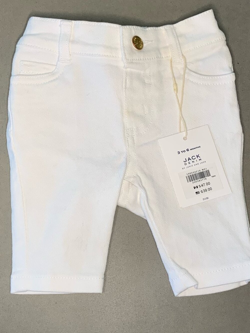 Janie and Jack Baby White Jeans Pants Jack Denim NWT 3–6 Months